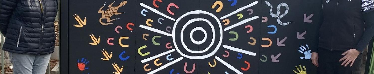 Californian Gully Kindergarten Mural with artist Kerri Douglas and teacher Karen Reeves